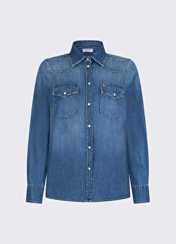 Çift Cepli Denim Gömlek ürünü görüntülemek için tıklayınız