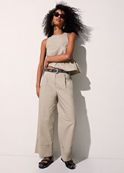 Flare Poplin Pantolon ürünü görüntülemek için tıklayınız