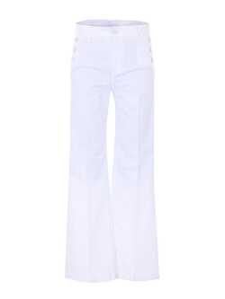Beyaz Yüksek Bel Flare Denim Pantolon ürünü görüntülemek için tıklayınız