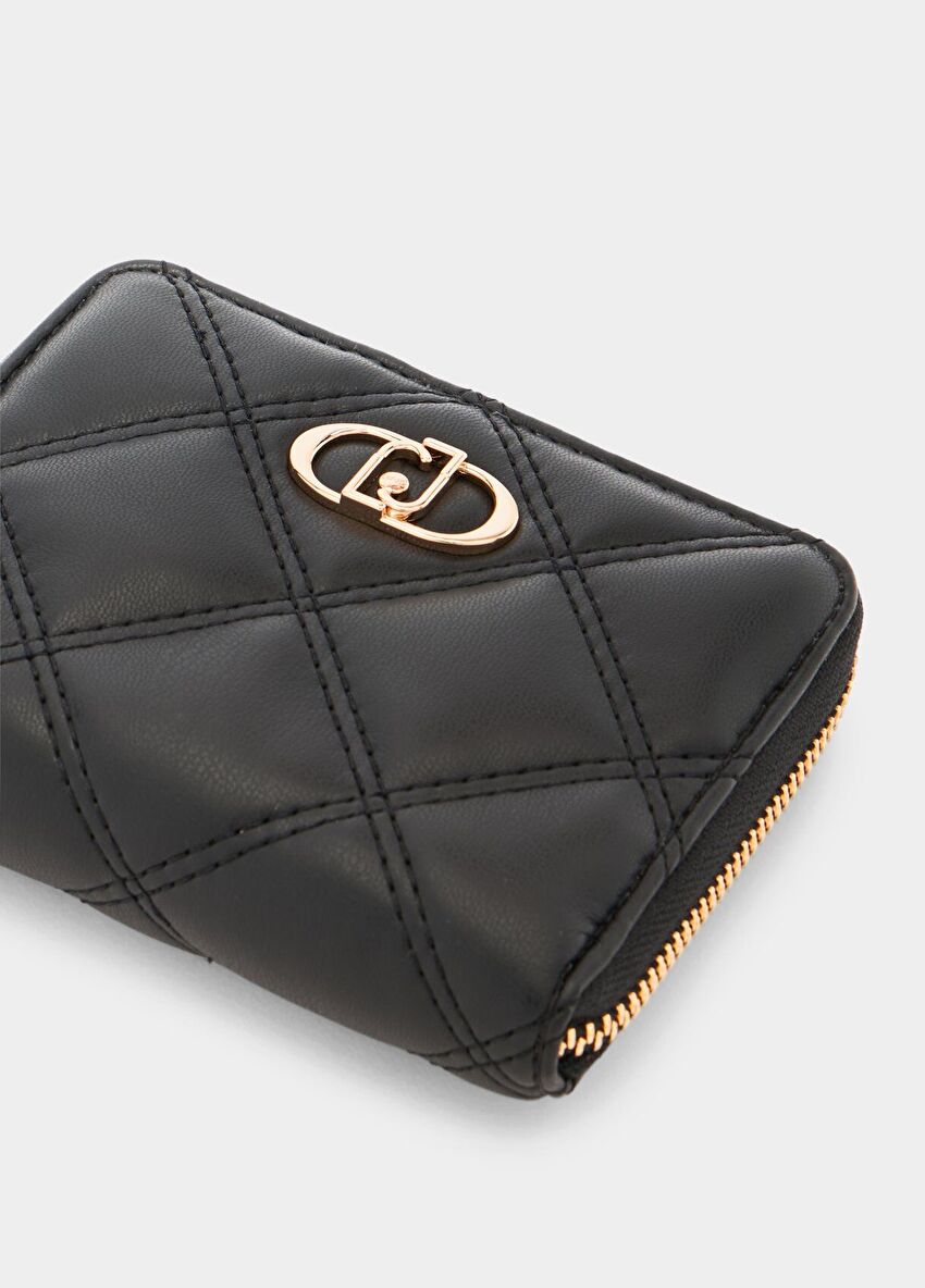 Siyah LaPuffy Kapitone Cüzdan