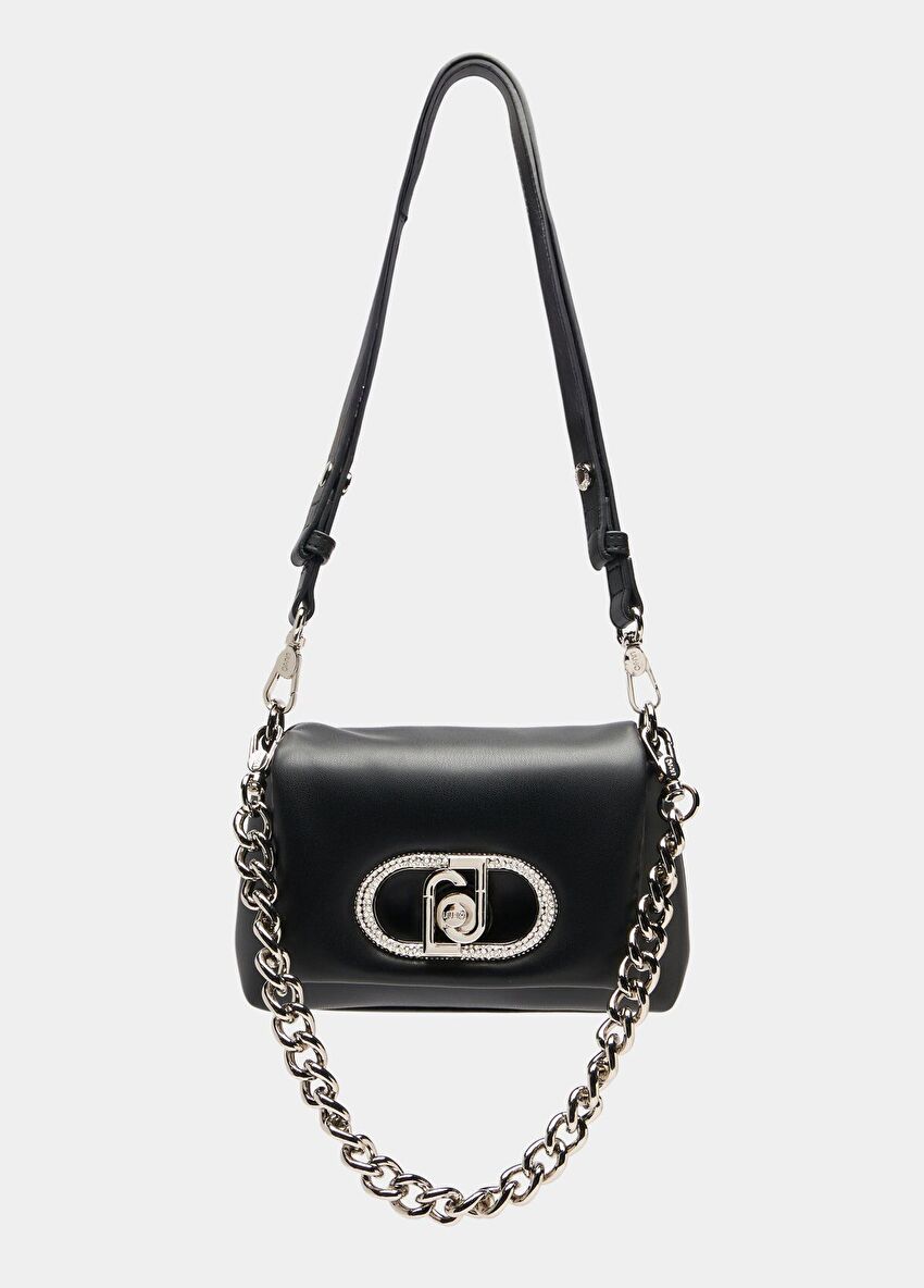 Orta boy siyah LaPuffy çanta, kapitone efektli modern stil