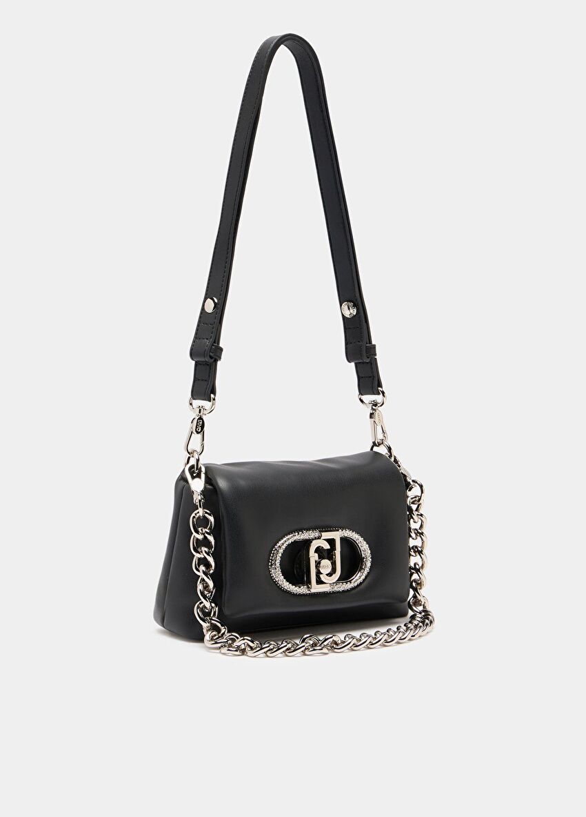 Orta boy siyah LaPuffy çanta iç detay görünümü