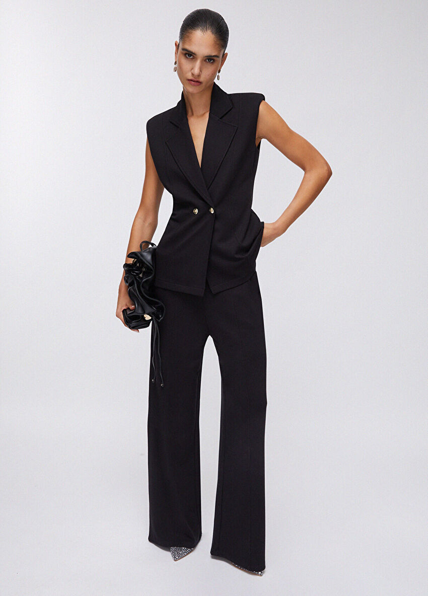 Siyah Jarse Pantolon