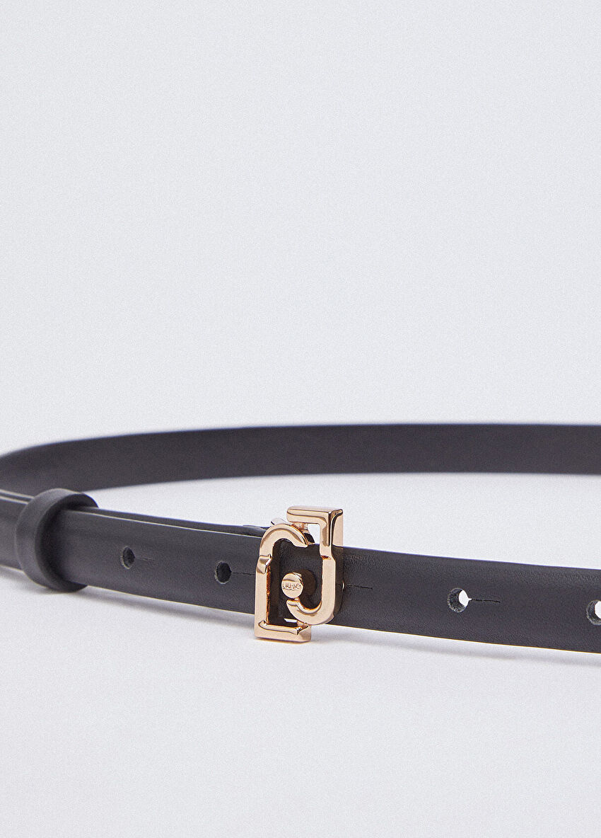 Siyah Logo Toka 1.5 Cm Ince Kemer