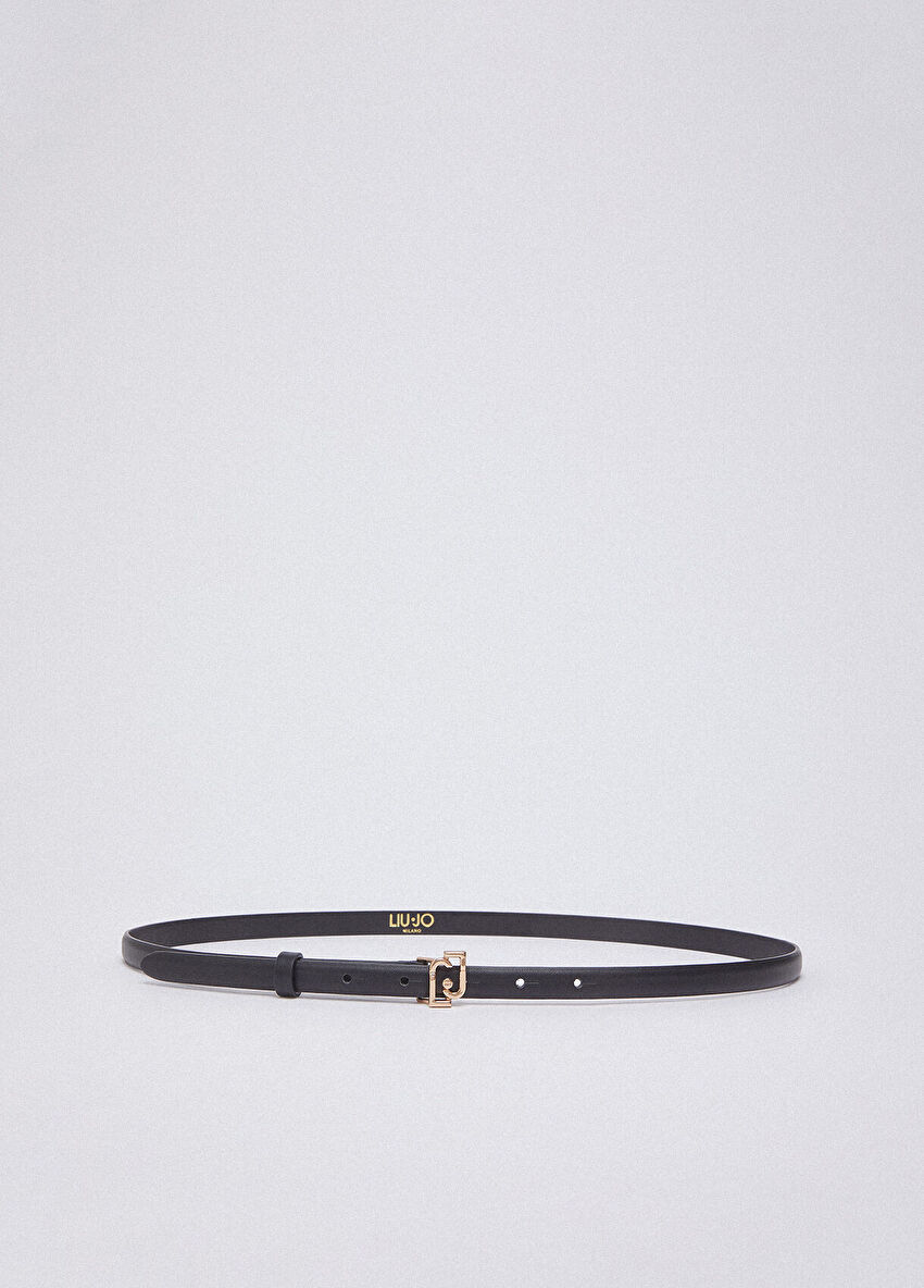 Siyah Logo Toka 1.5 Cm Ince Kemer