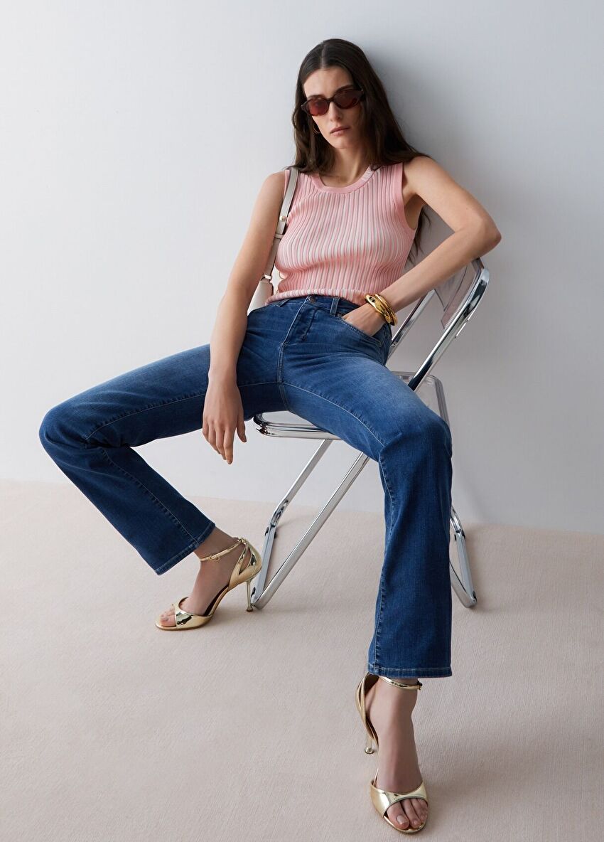 Yüksek Bel Straight Fit Jean