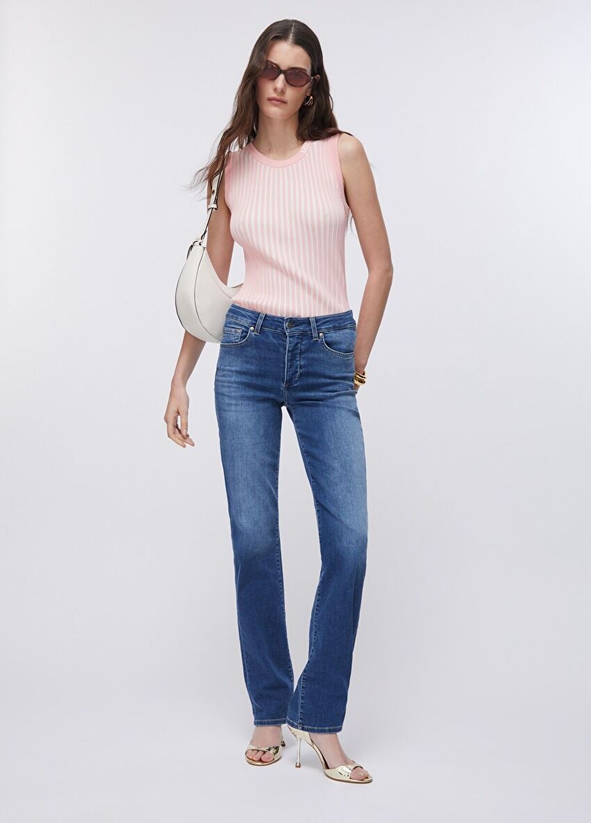Yüksek Bel Straight Fit Jean