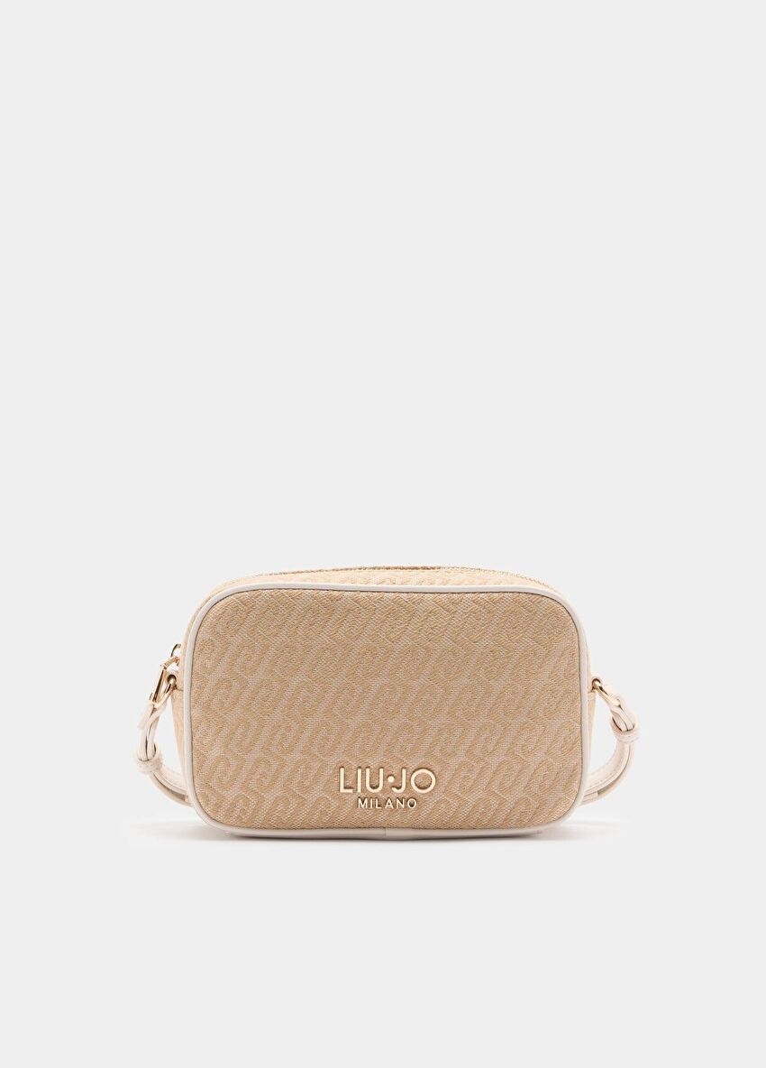 Bej Kanvas Askılı Orta Boy Kamera Çantası