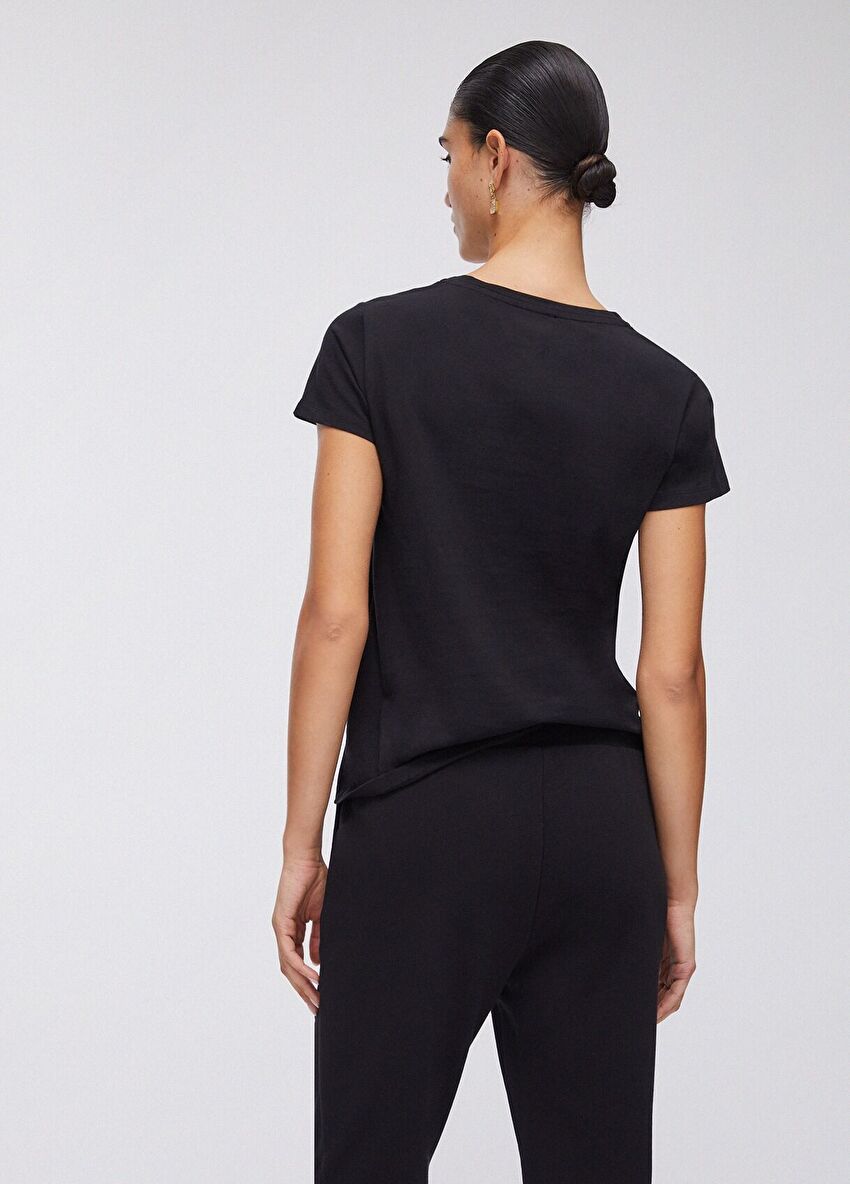 Siyah Kısa Kollu T-Shirt
