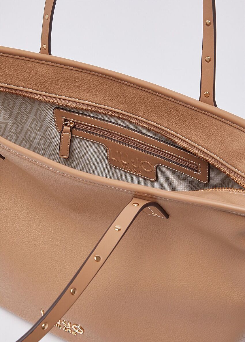 Deve Tüyü Deri Orta Boy Tote Çanta