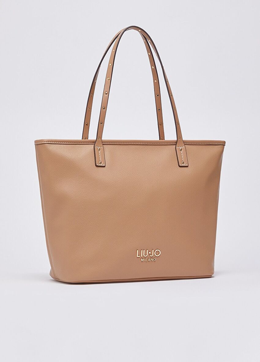 Deve Tüyü Deri Orta Boy Tote Çanta