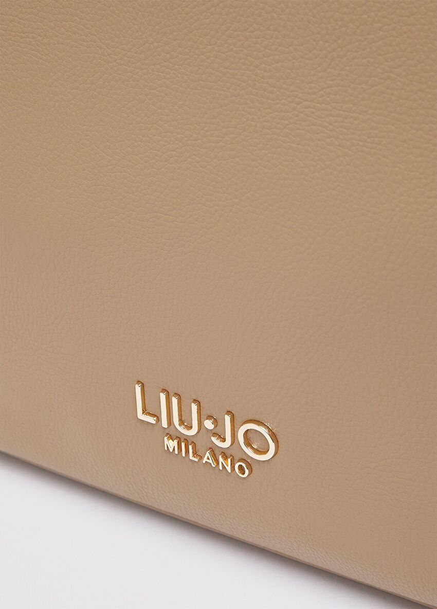 Bej Deri Büyük Boy Tote Çanta