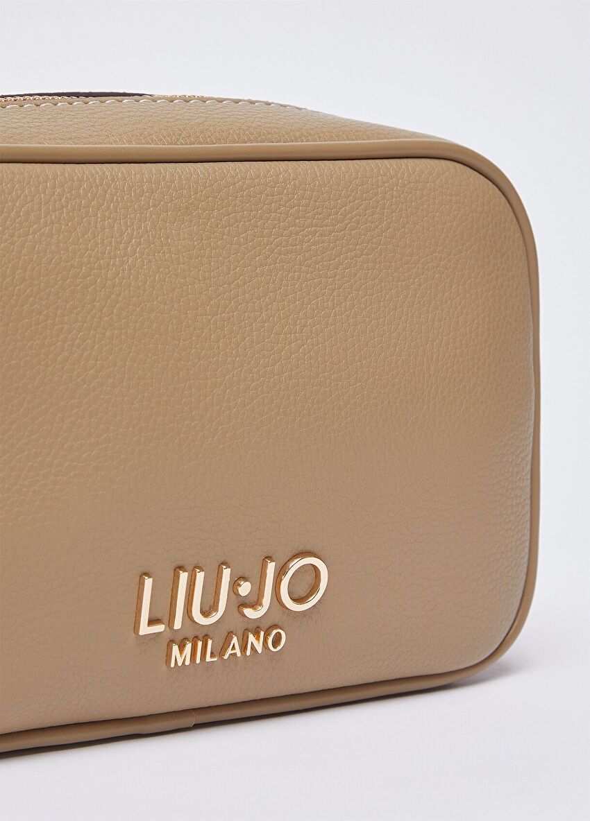 Bej Deri Askılı Küçük Boy Kamera Çantası