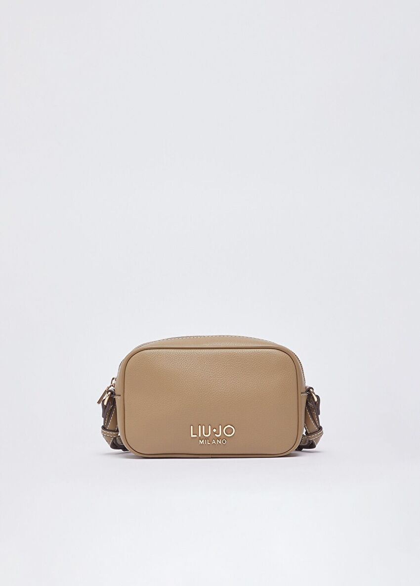 Bej Deri Askılı Küçük Boy Kamera Çantası