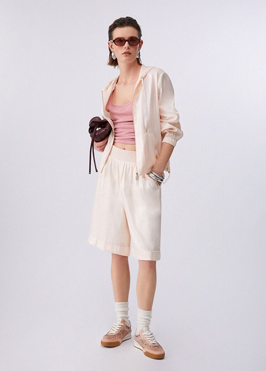 Pembe Kısa Kollu Moda Tişört