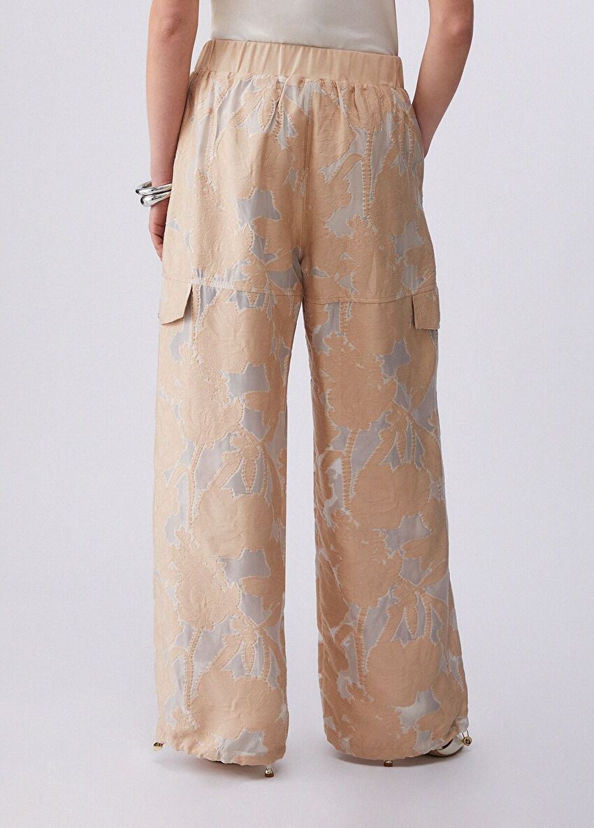 Organza Jakarlı Yan Cepli Pantolon