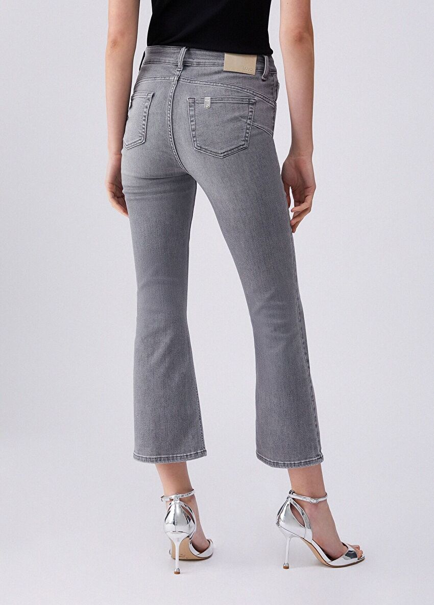 Gri Princess Yüksek Bel Denim Pantolon