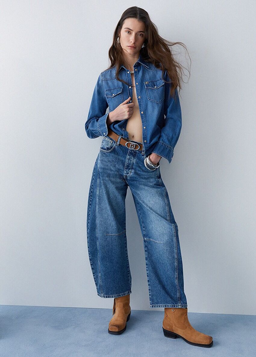 Mavi Pens Detaylı Denim Pantolon