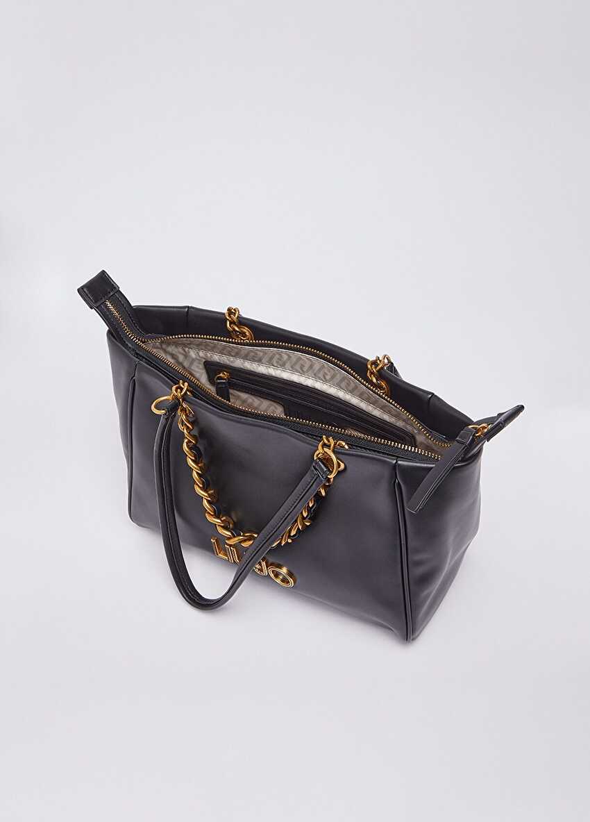 Siyah Orta Boy Satchel Çanta