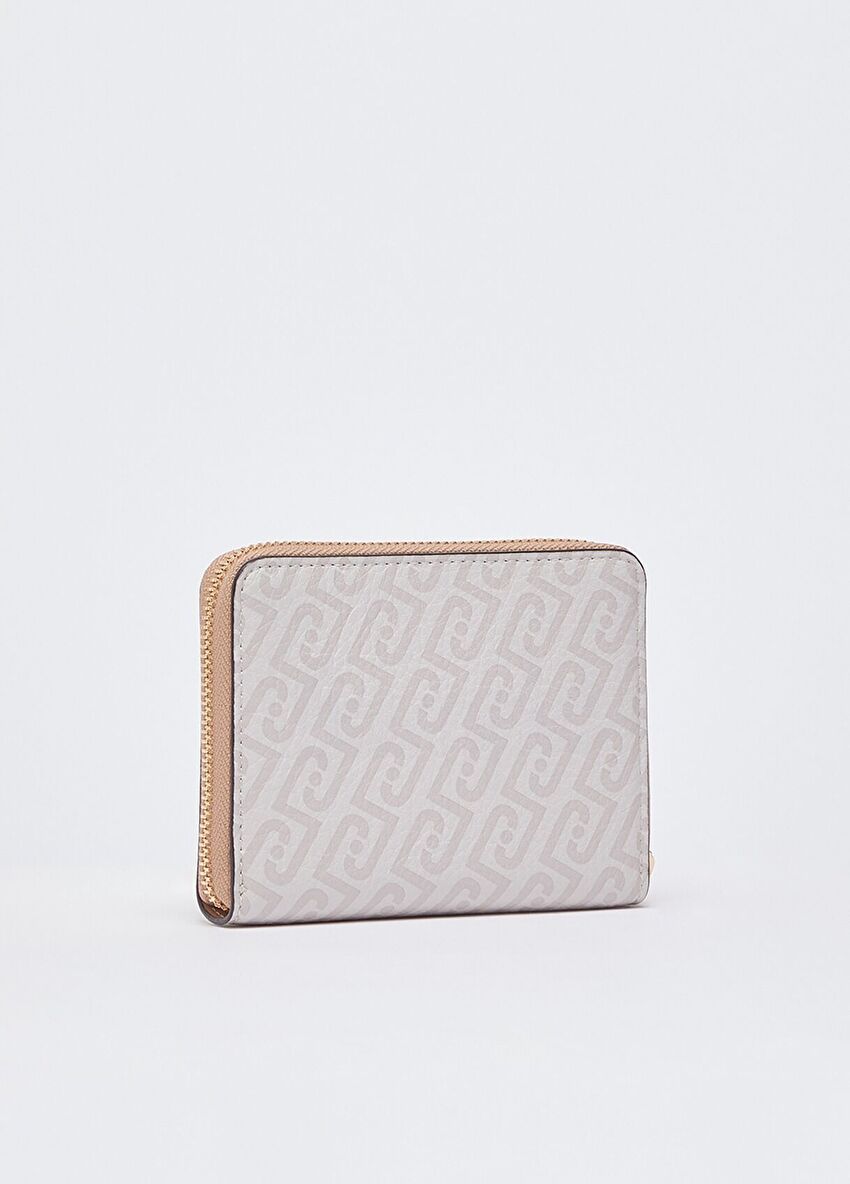 Bej / Pudra Fermuarlı Cüzdan