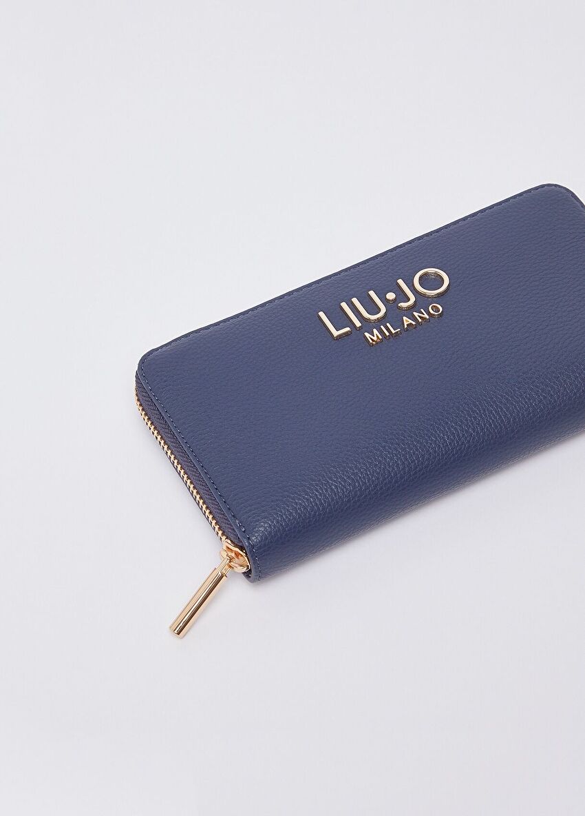 Lacivert Büyük Fermuarlı Cüzdan
