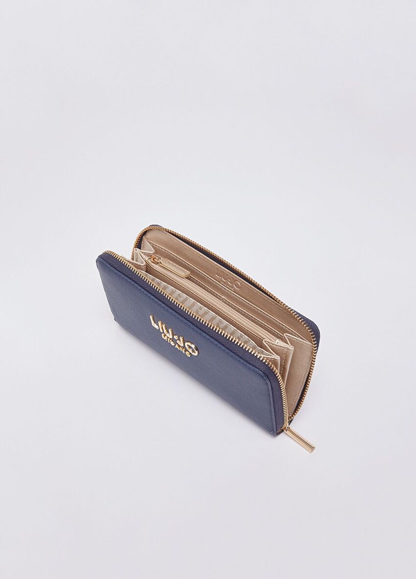 Lacivert Büyük Fermuarlı Cüzdan