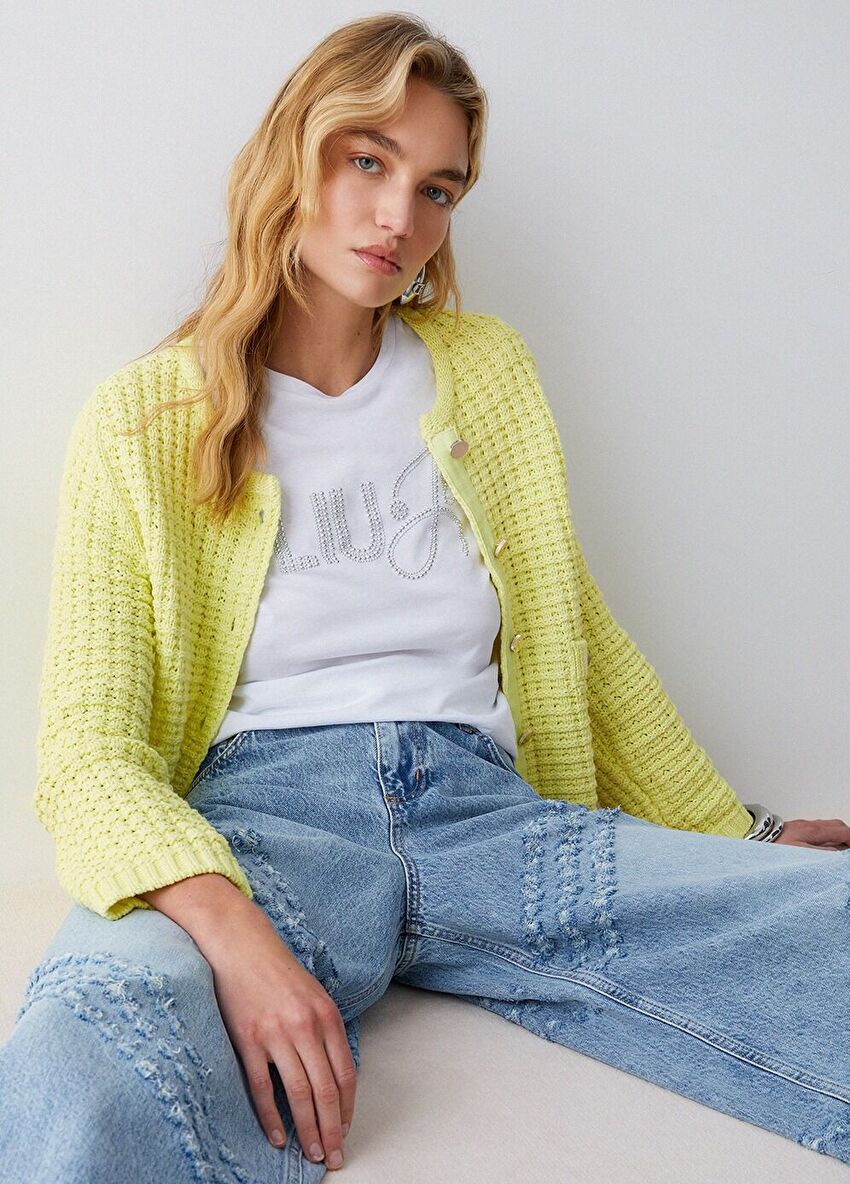 Beyaz Kısa Kollu Moda Tişört