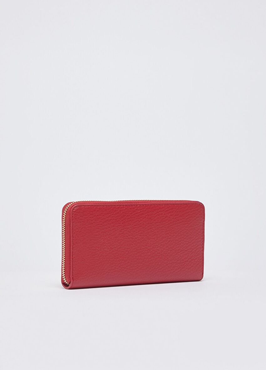 Kırmızı Büyük Fermuarlı Cüzdan