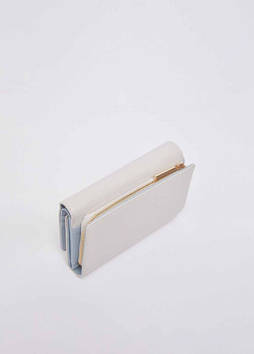 Krem Trifold Cüzdan