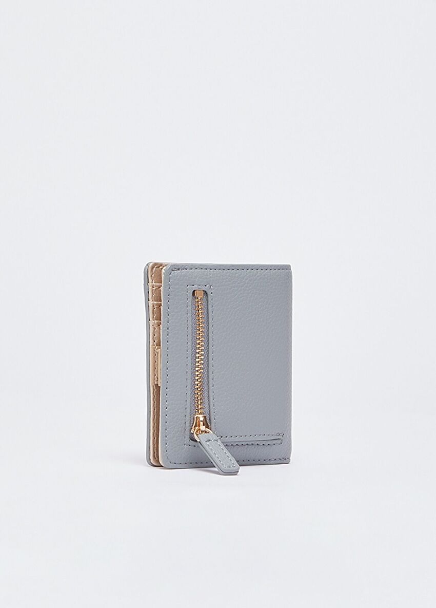 Açık Gri Fermuarlı Kartlık