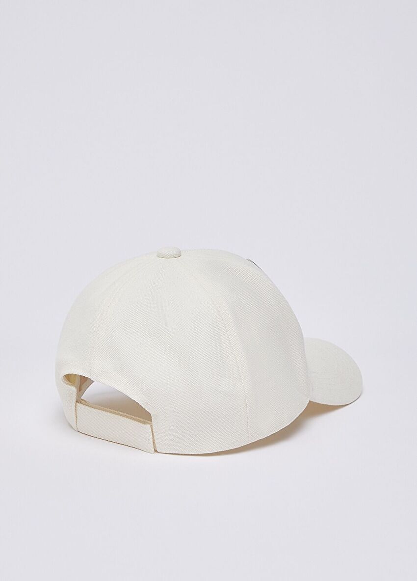 Beyaz / Krem Logolu Şapka