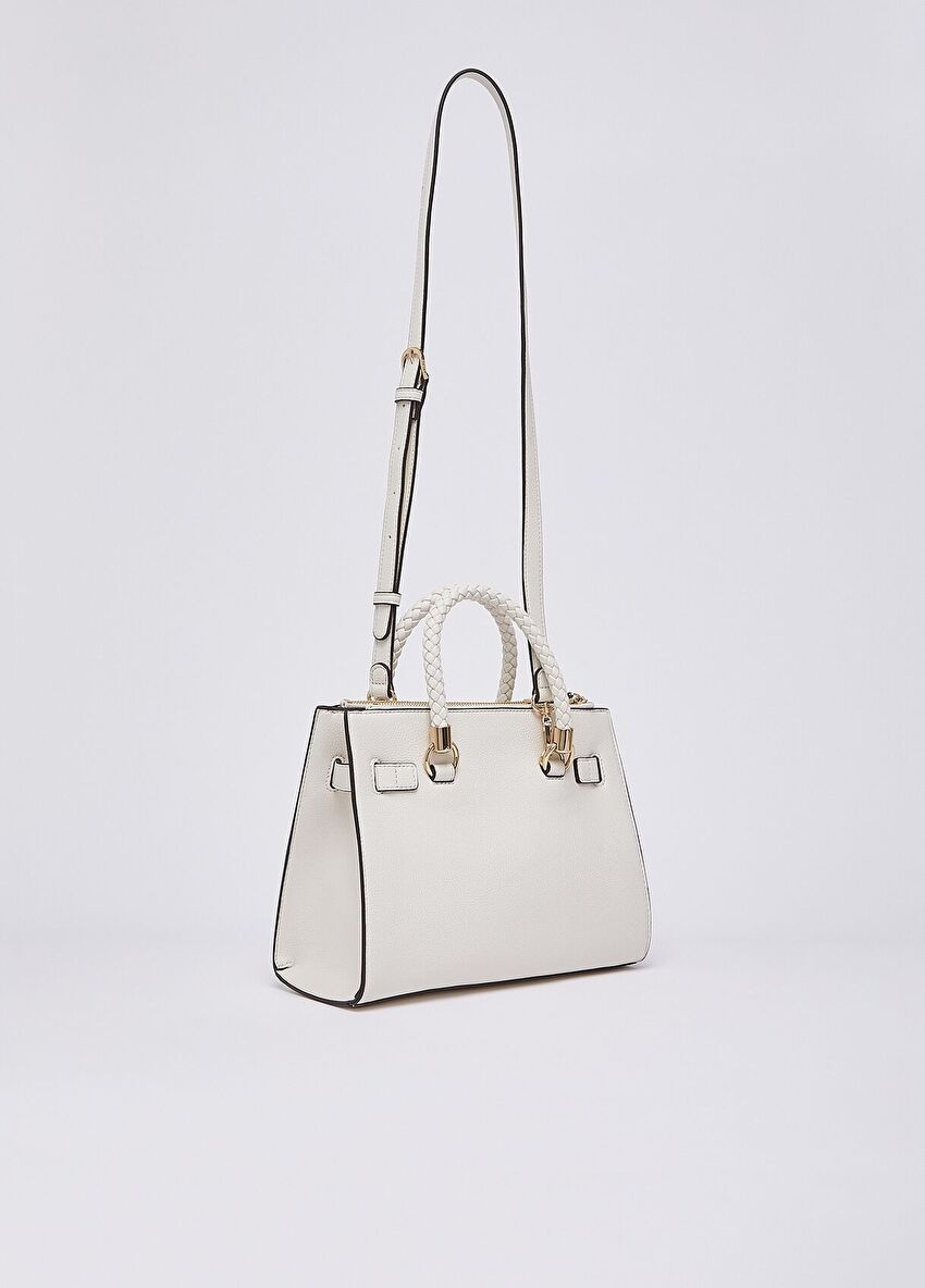 Krem Küçük Satchel Çanta