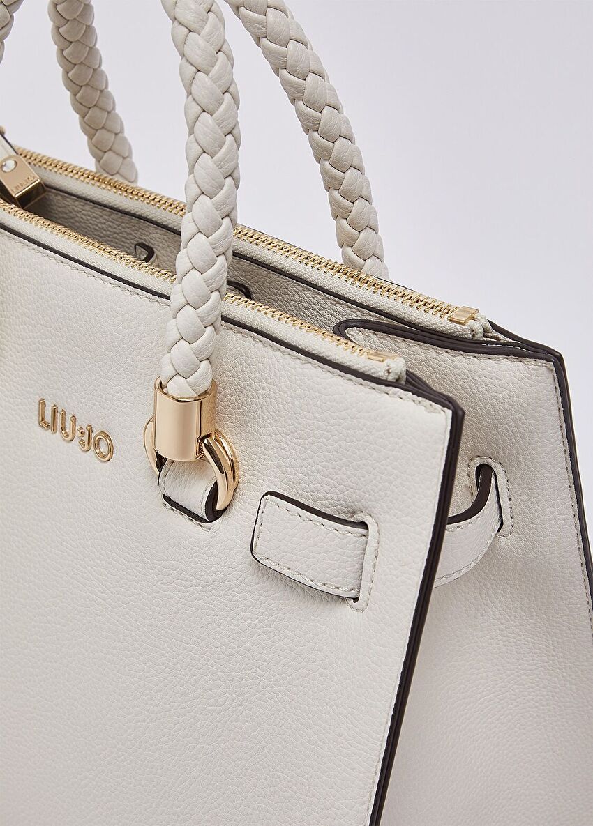 Krem Küçük Satchel Çanta