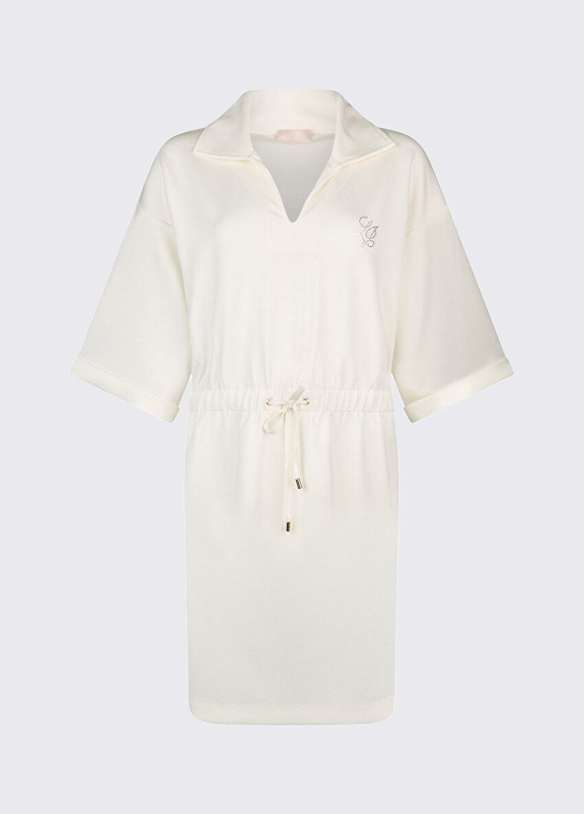 Beyaz Jersey Birleşik Elbise