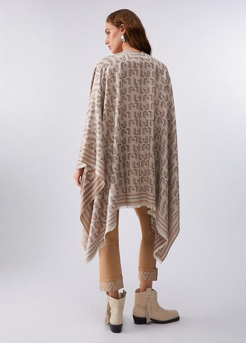 Kahverengi Lurex Detaylı Panço