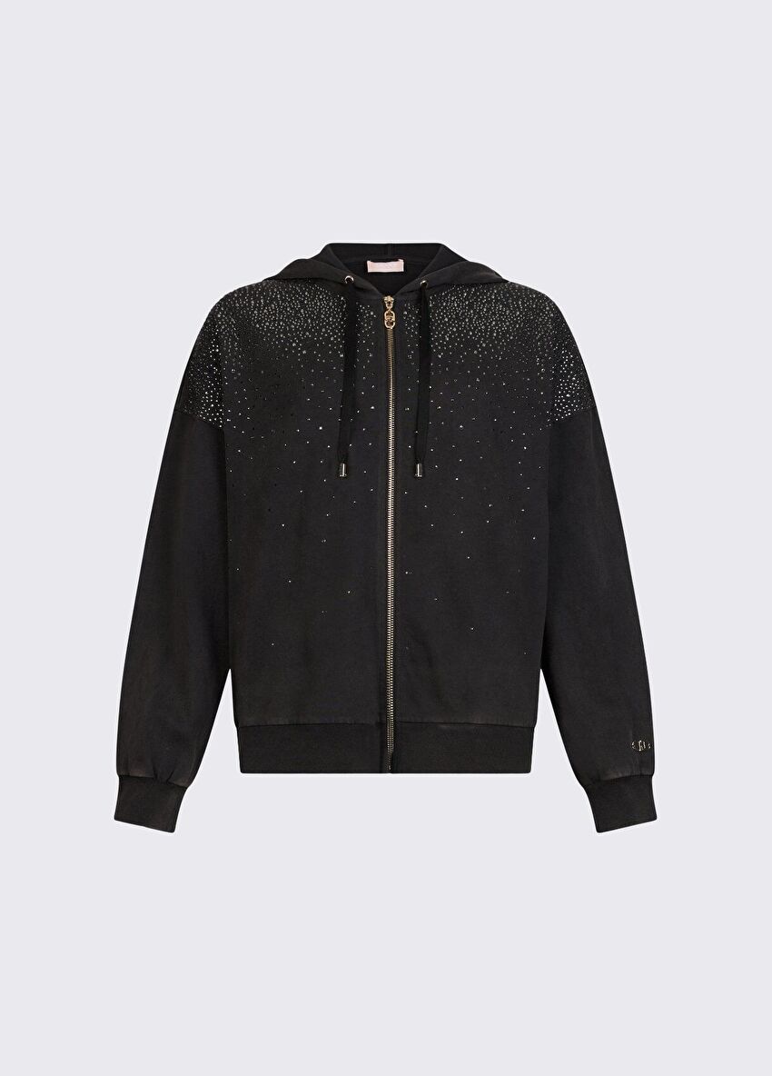 Taşlı Kapuşonlu Sweatshirt