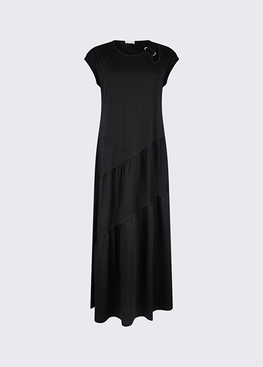 Siyah Midi Boy Elbise