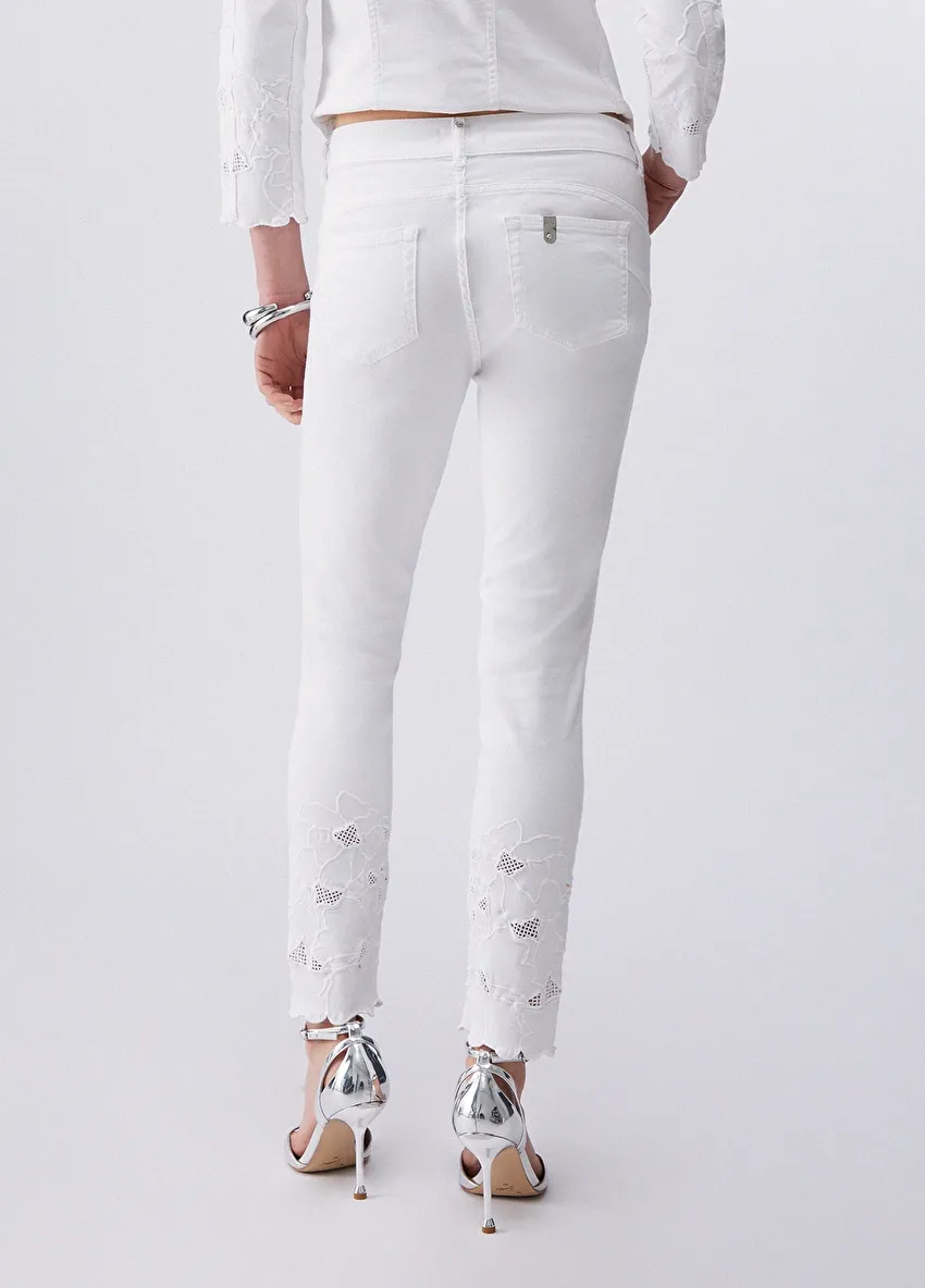İşlemeli Skinny Pantolon