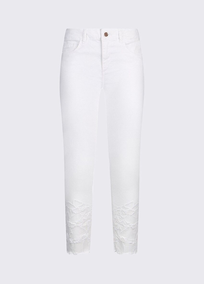 İşlemeli Skinny Pantolon