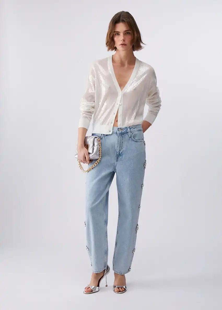 Mavi Zımba Detaylı Straight Pantolon