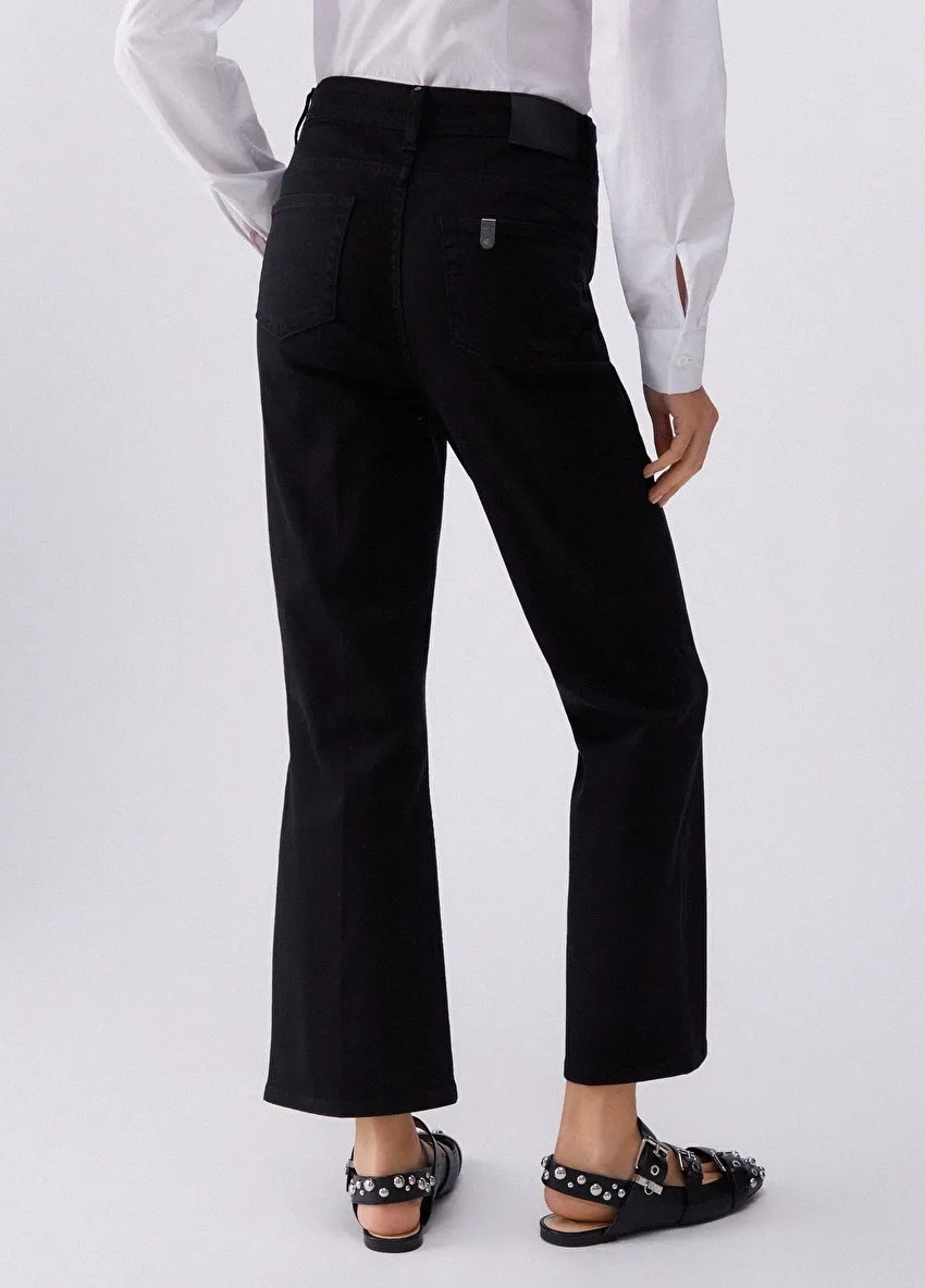 Düğmeli Denim Pantolon
