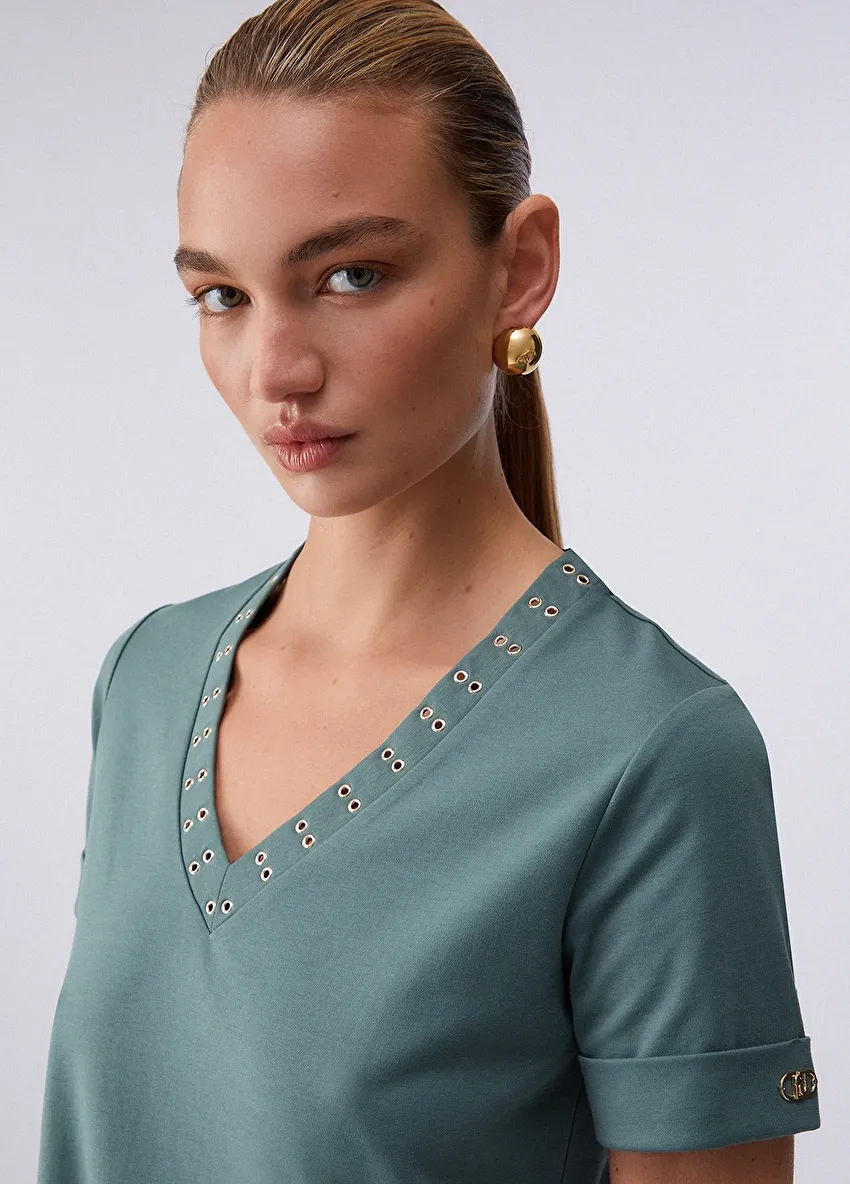 Yeşil Jersey Birleşik Elbise