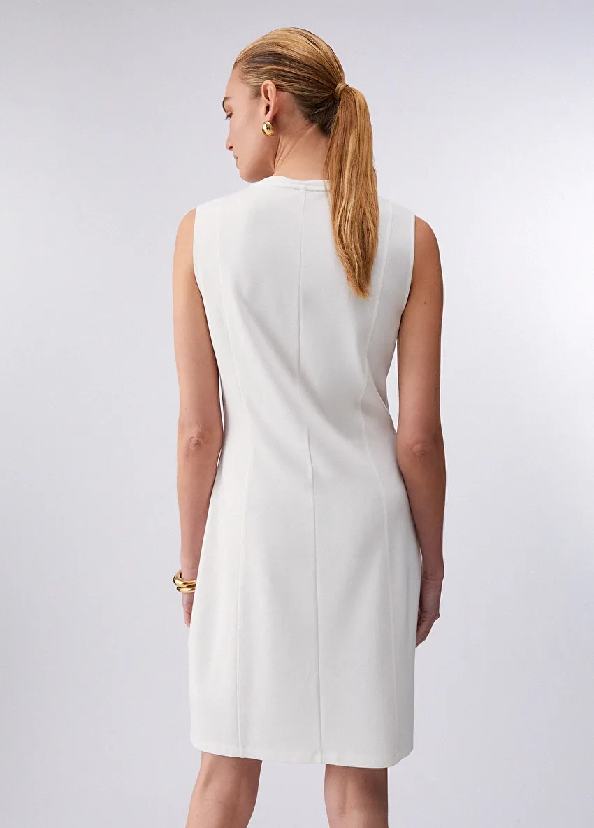 Beyaz Jersey Birleşik Elbise