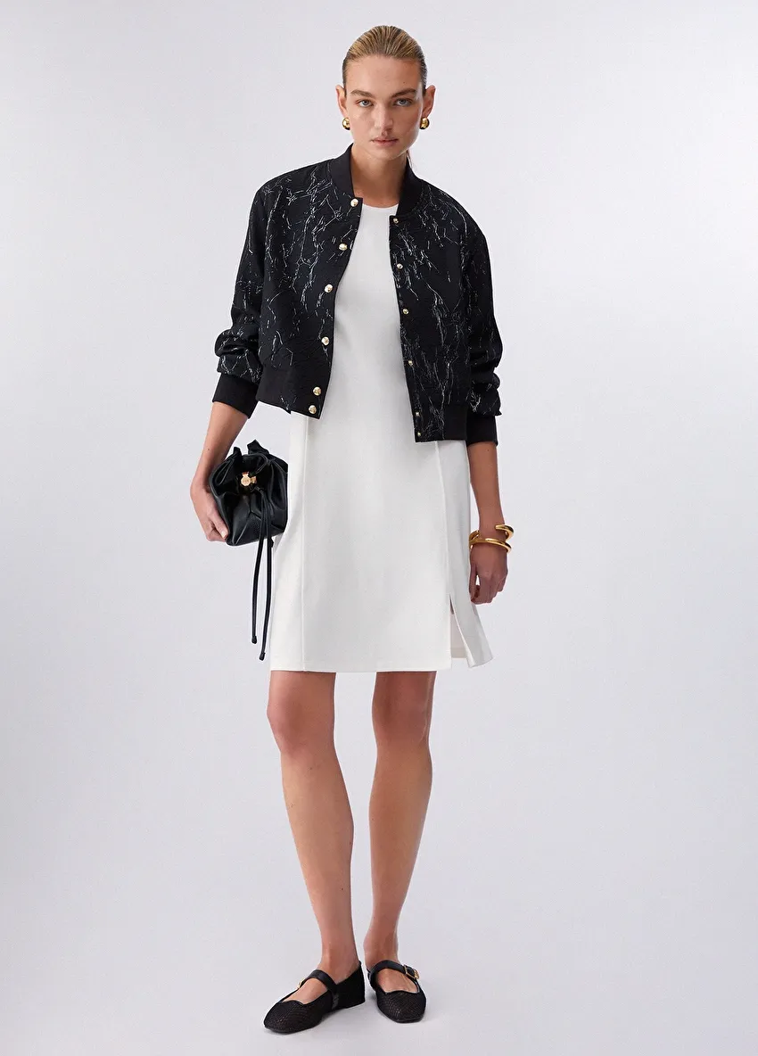 Beyaz Jersey Birleşik Elbise