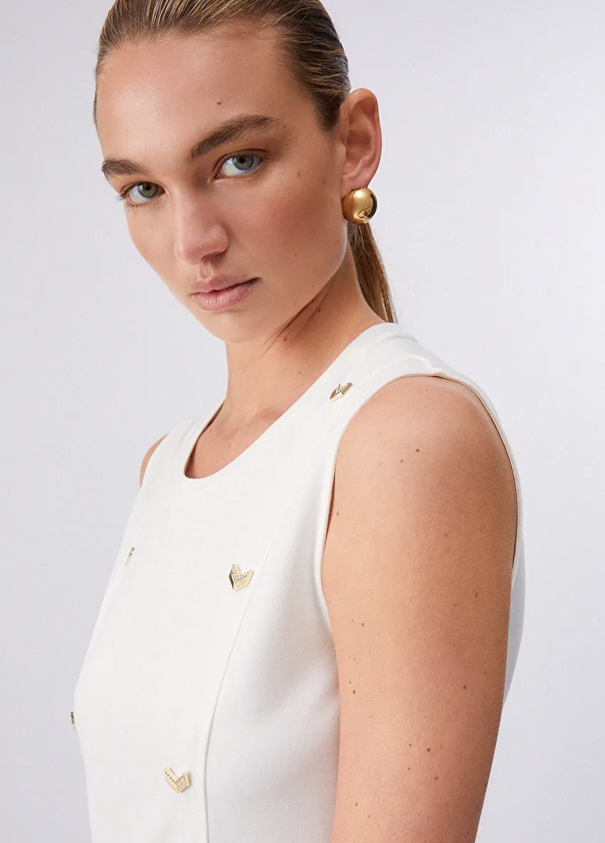 Beyaz Jersey Birleşik Elbise