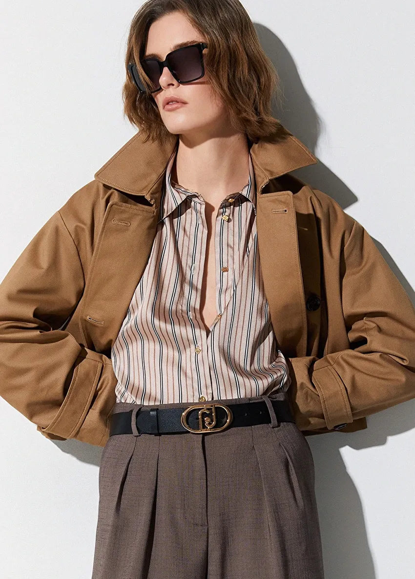 Siyah / Altın 3.5 Cm Kemer