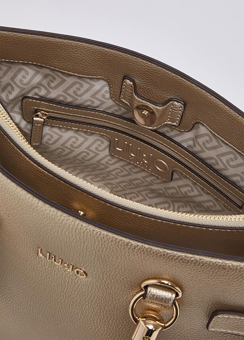 Altın Rengi Orta Boy Tote Çanta