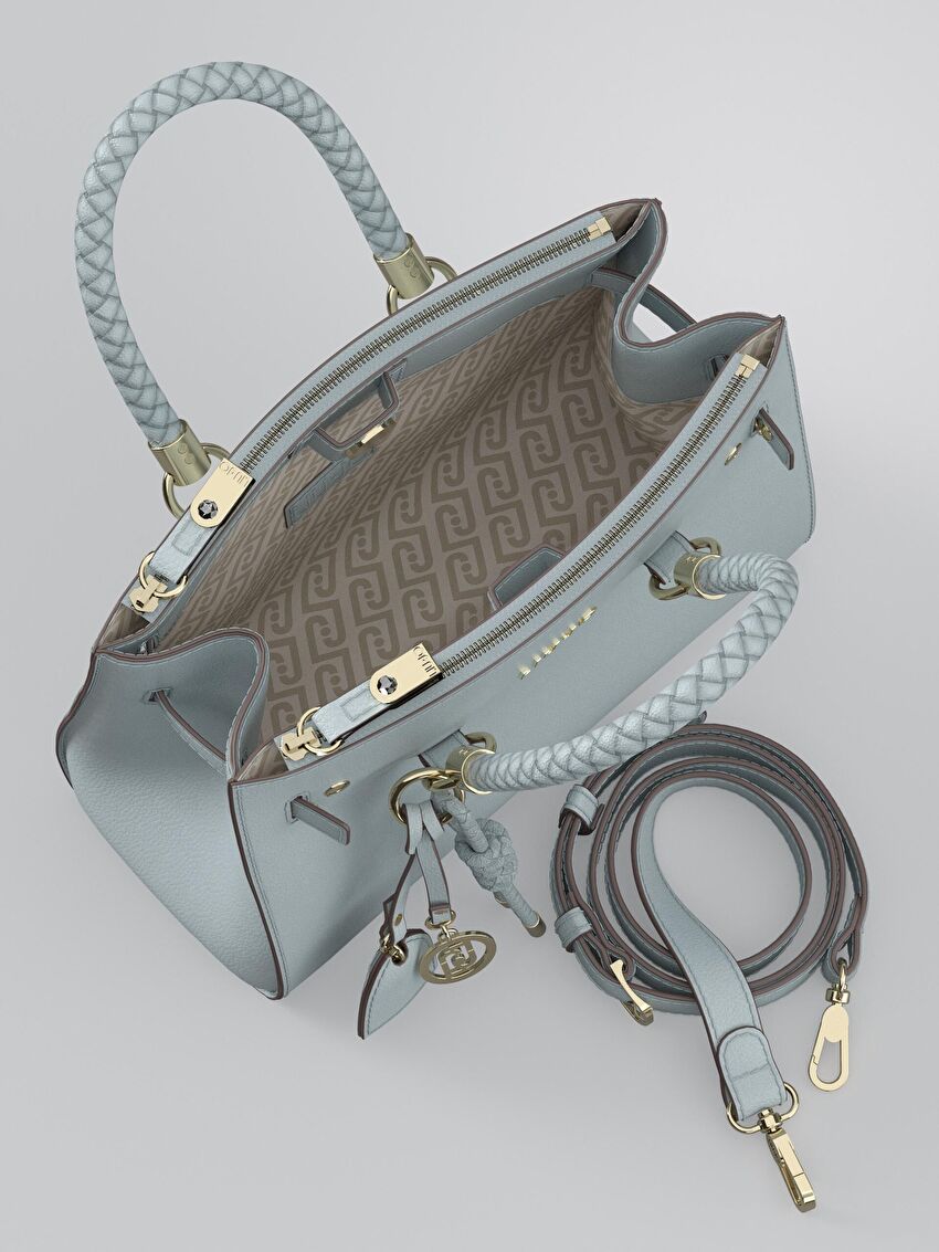 Açık Gri Küçük Satchel Çanta