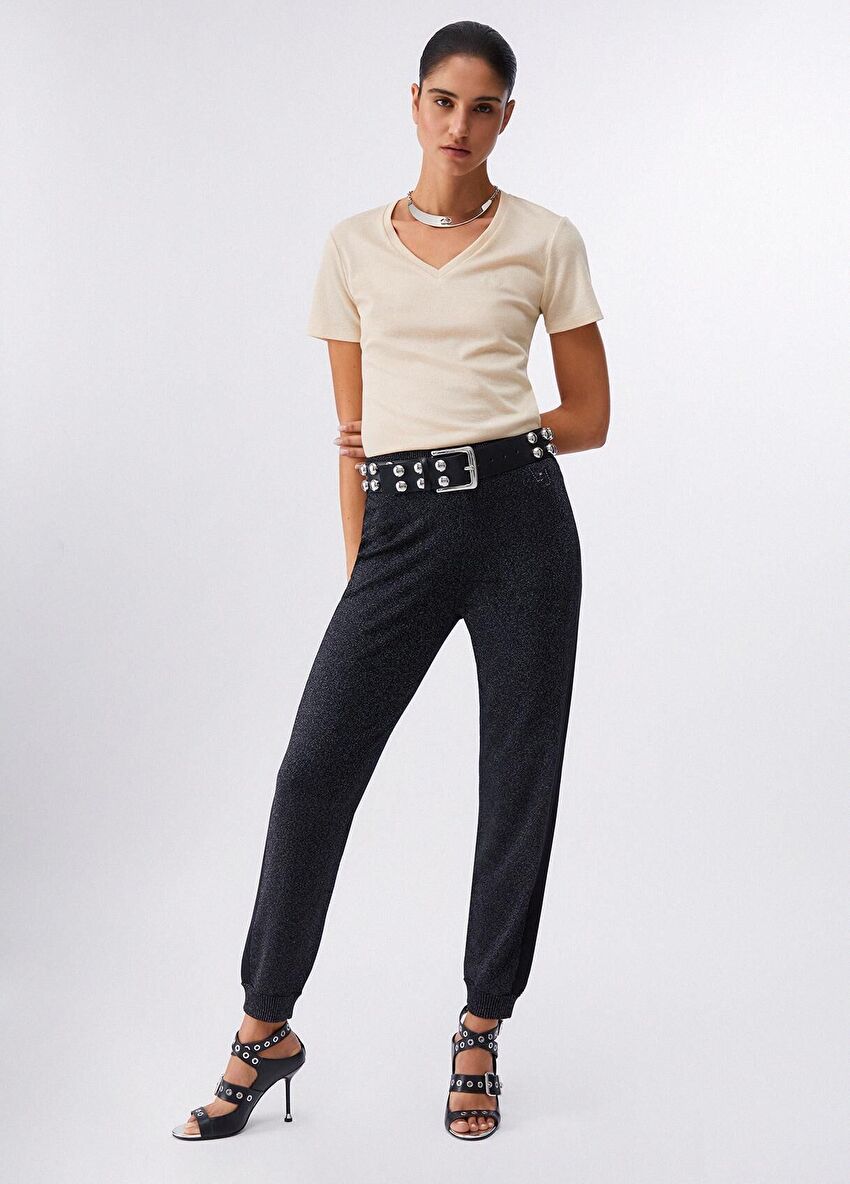 Açık Sarı Kısa Kollu Moda Tişört