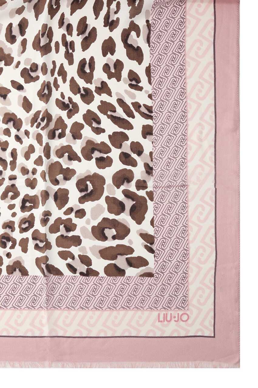 Açık Pembe Animalier Portalogo Stola